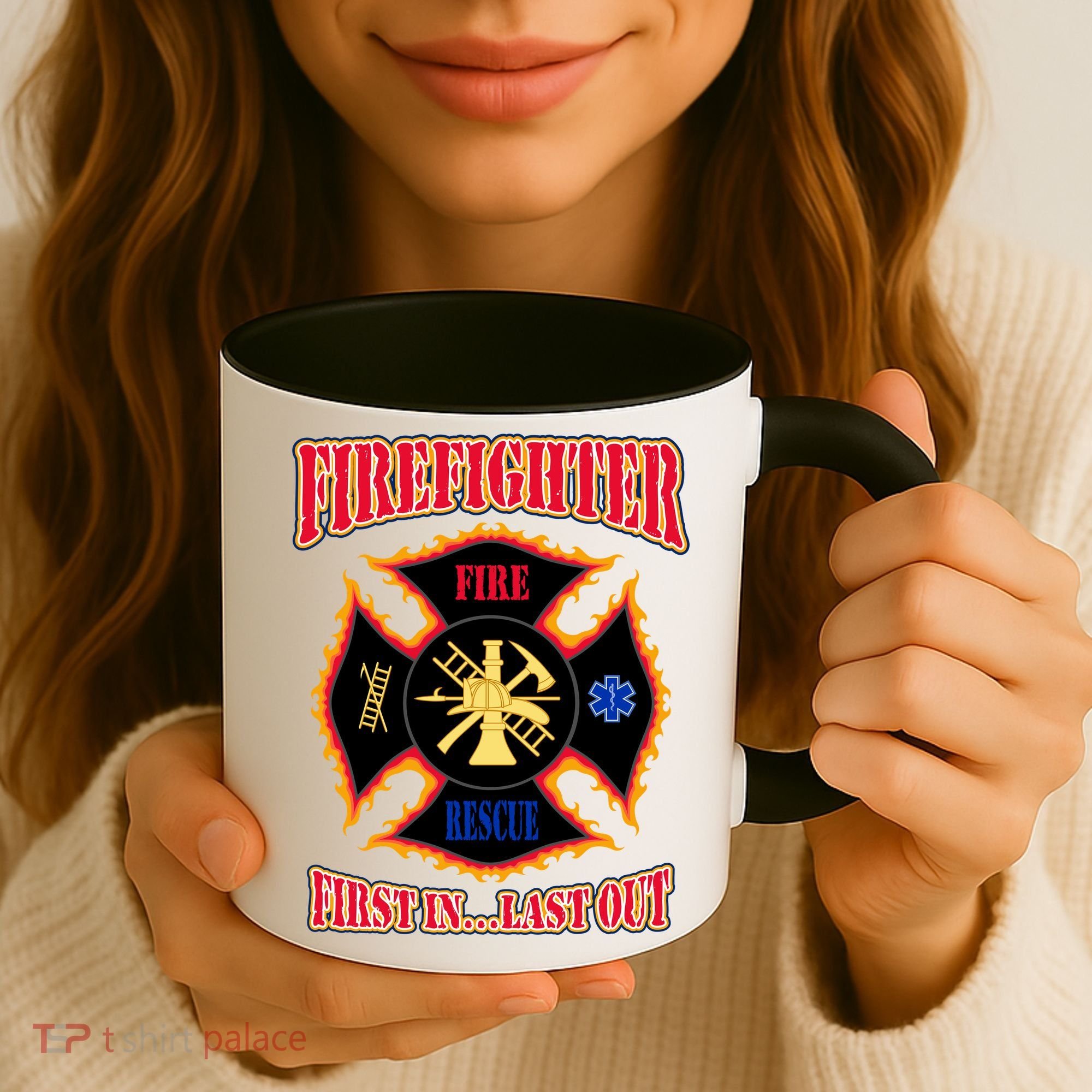 Firefighter First In Last Out Coffee Mug