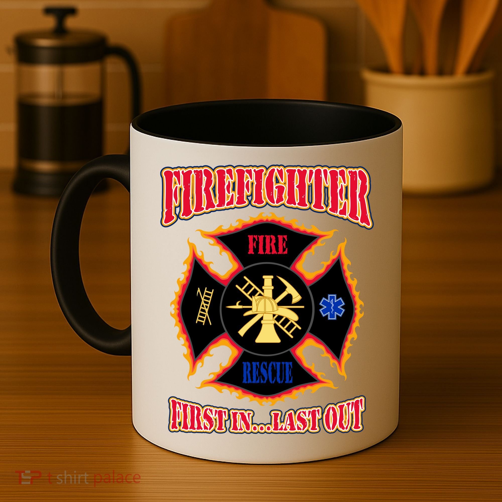 Firefighter First In Last Out Coffee Mug