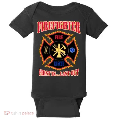 Firefighter First In Last Out Baby Bodysuit