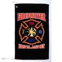 Firefighter First In Last Out Golf Towel thumb 0