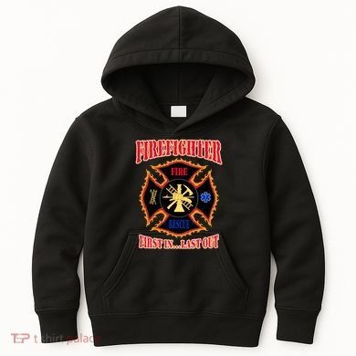 Firefighter First In Last Out Kids Hoodie
