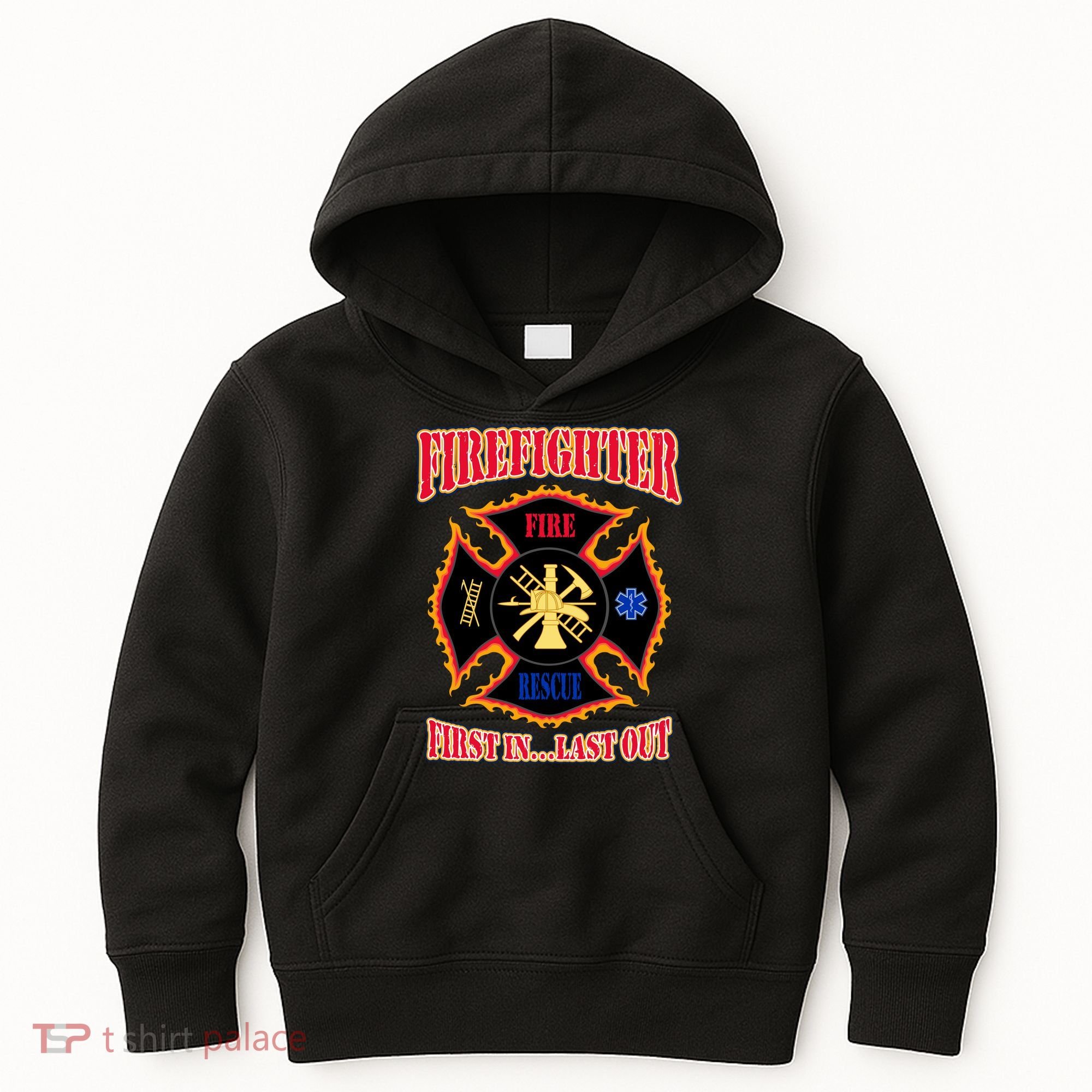 Firefighter First In Last Out Kids Hoodie