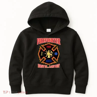 Firefighter First In Last Out Kids Hoodie