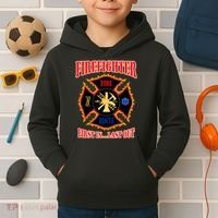 Firefighter First In Last Out Kids Hoodie thumb 2