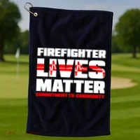 Firefighter Lives Matter Golf Towel thumb 1