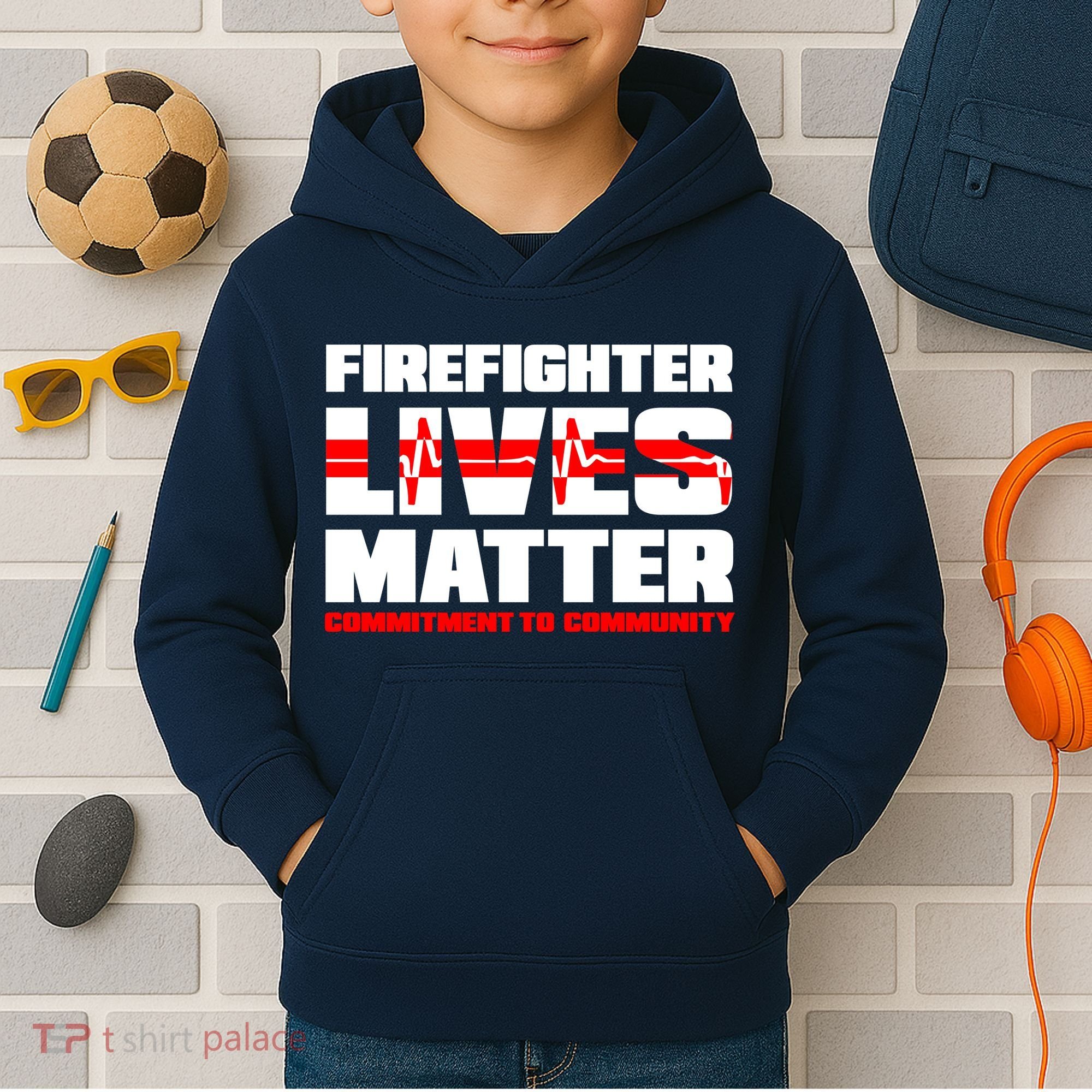 Firefighter Lives Matter Kids Hoodie