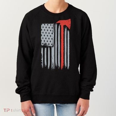 Firefighter Red Axe Vintage American Flag Women's Sweatshirt