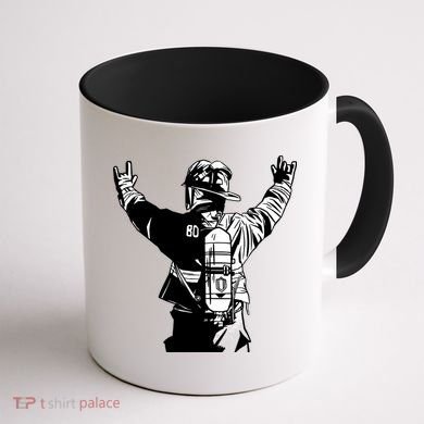 Firefighter Rock Hands Coffee Mug back