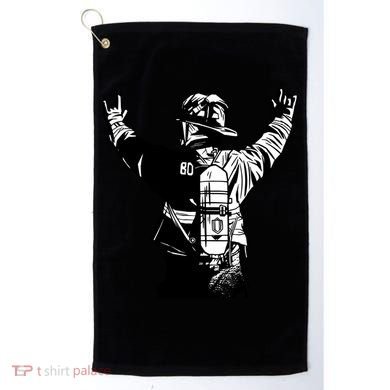Firefighter Rock Hands Golf Towel