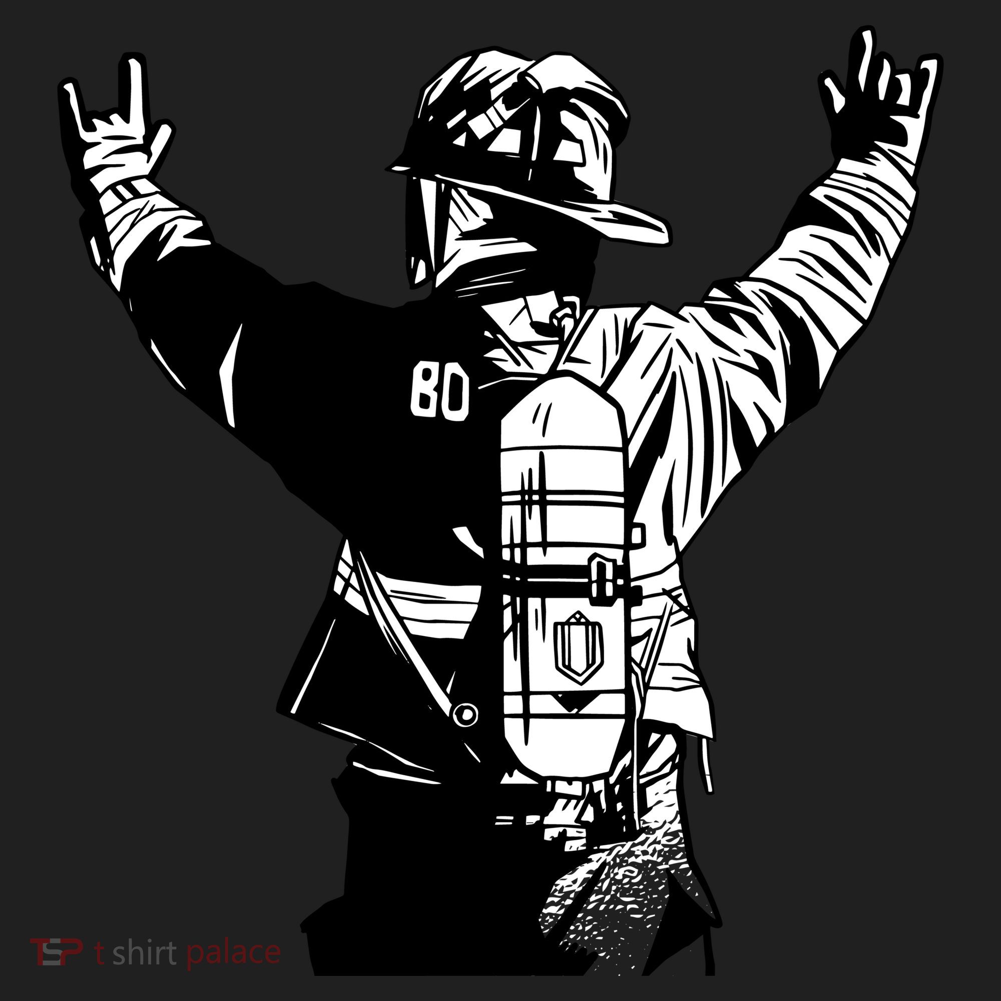 Firefighter Rock Hands Golf Towel