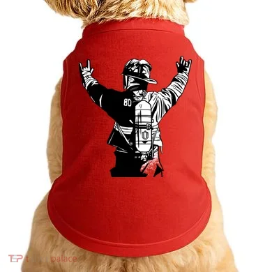 Firefighter Rock Hands Doggie Tank