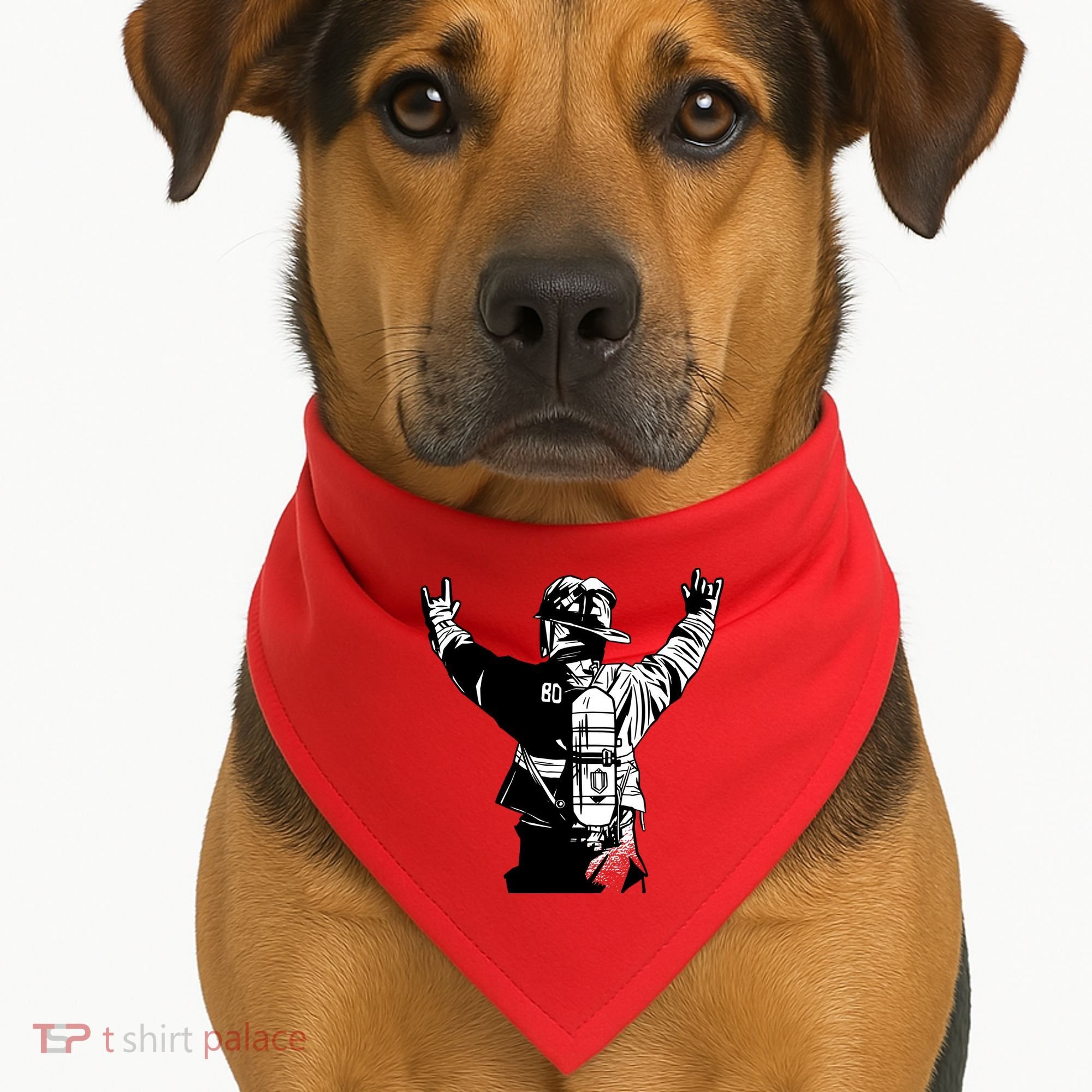 Firefighter Rock Hands USA-Made Doggie Bandana