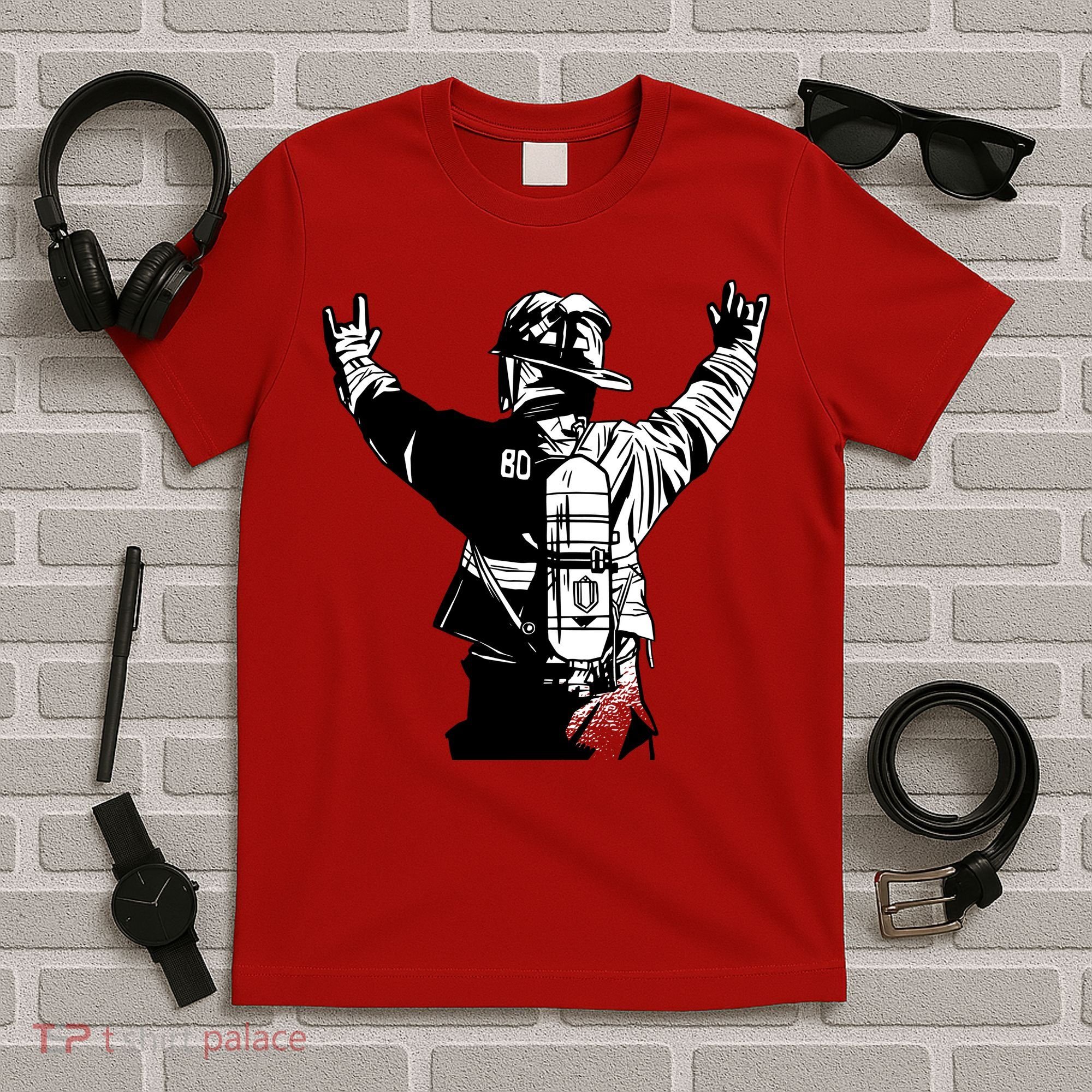 Firefighter Rock Hands T-Shirt
