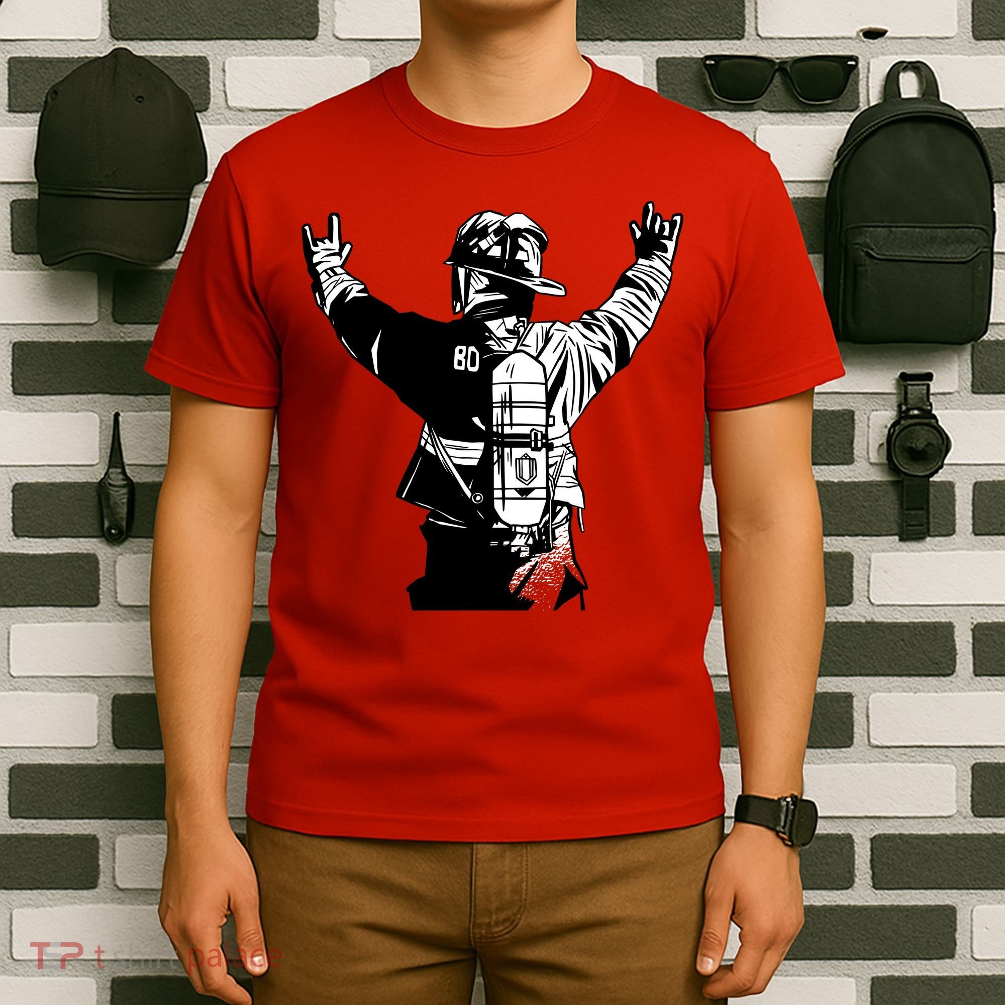 Firefighter Rock Hands T-Shirt