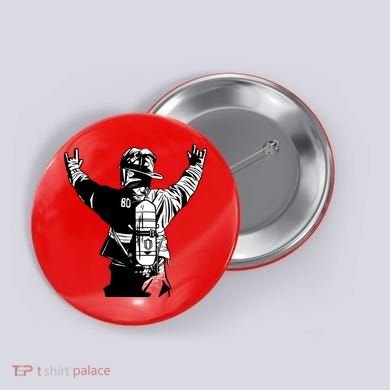 Firefighter Rock Hands Button