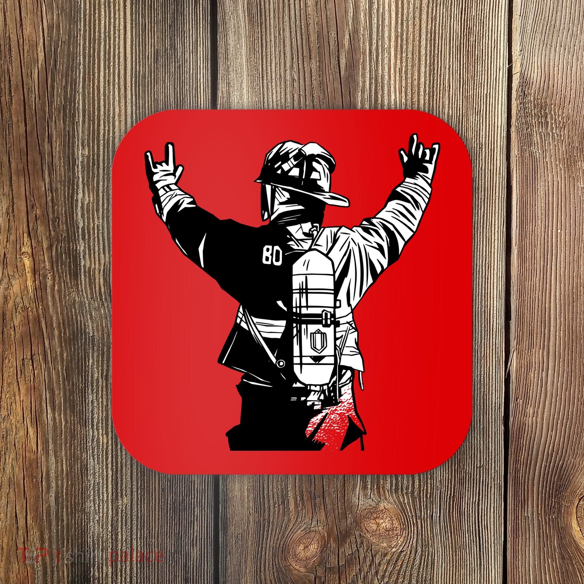 Firefighter Rock Hands Coaster