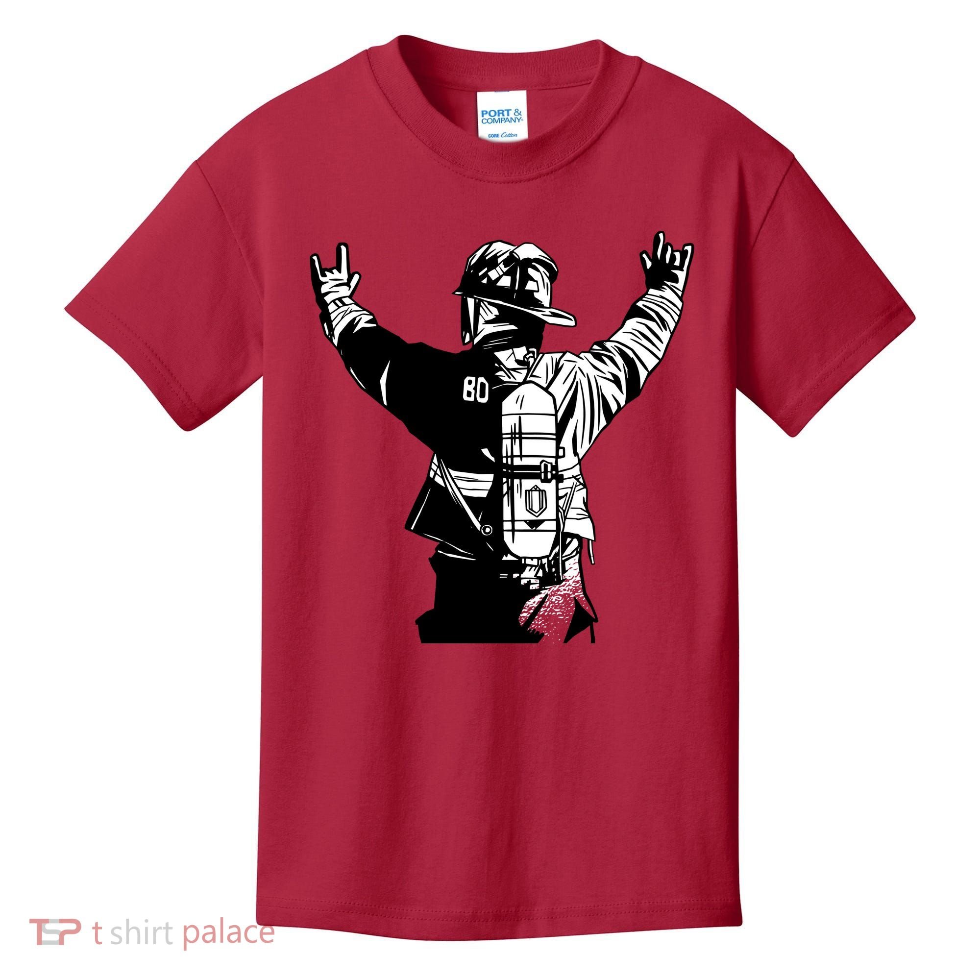 Firefighter Rock Hands Kids T-Shirt