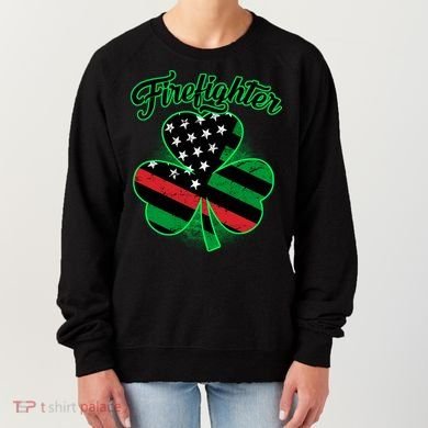 Firefighter St. Patrick's Day Red Line Clover Women's Sweatshirt