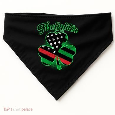 Firefighter St. Patrick's Day Red Line Clover USA-Made Doggie Bandana