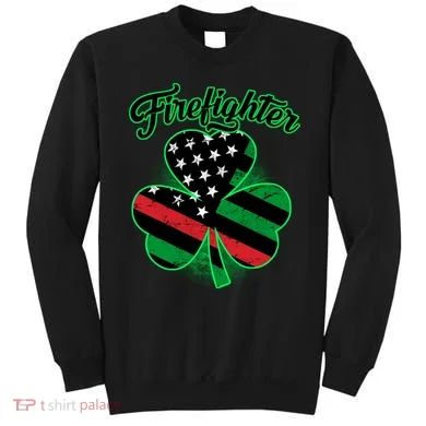 Firefighter St. Patrick's Day Red Line Clover Sweatshirt