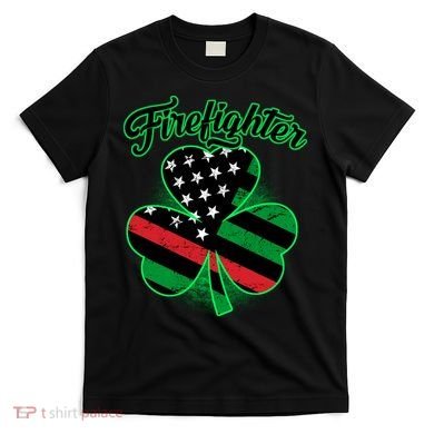 Firefighter St. Patrick's Day Red Line Clover T-Shirt
