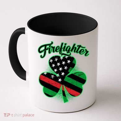 Firefighter St. Patrick's Day Red Line Clover Coffee Mug