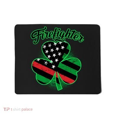 Firefighter St. Patrick's Day Red Line Clover Mousepad