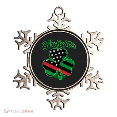 Firefighter St. Patrick's Day Red Line Clover Ornament