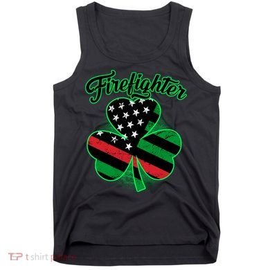 Firefighter St. Patrick's Day Red Line Clover Tank Top