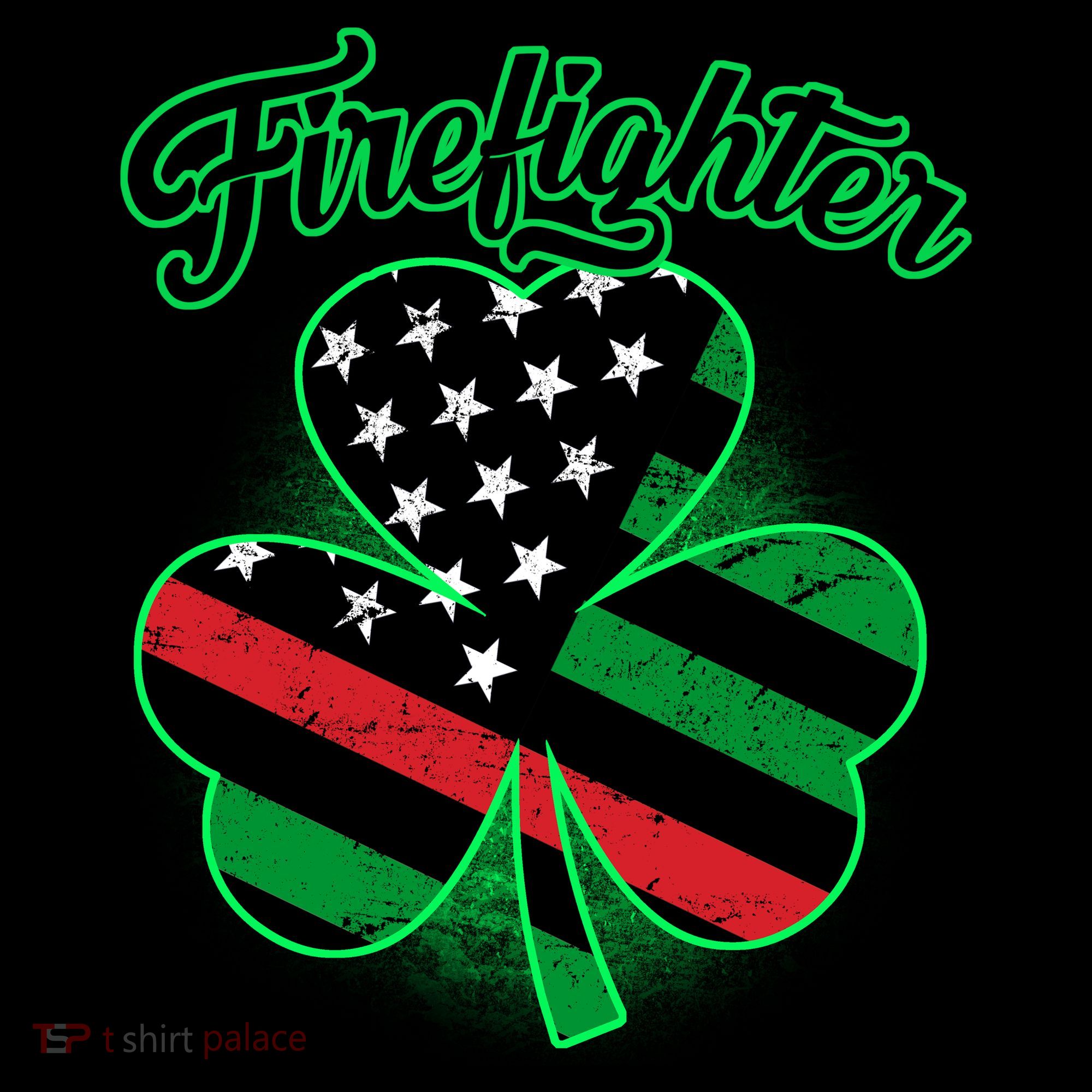 Firefighter St. Patrick's Day Red Line Clover Tank Top