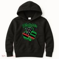 Firefighter St. Patrick's Day Red Line Clover Kids Hoodie thumb 0