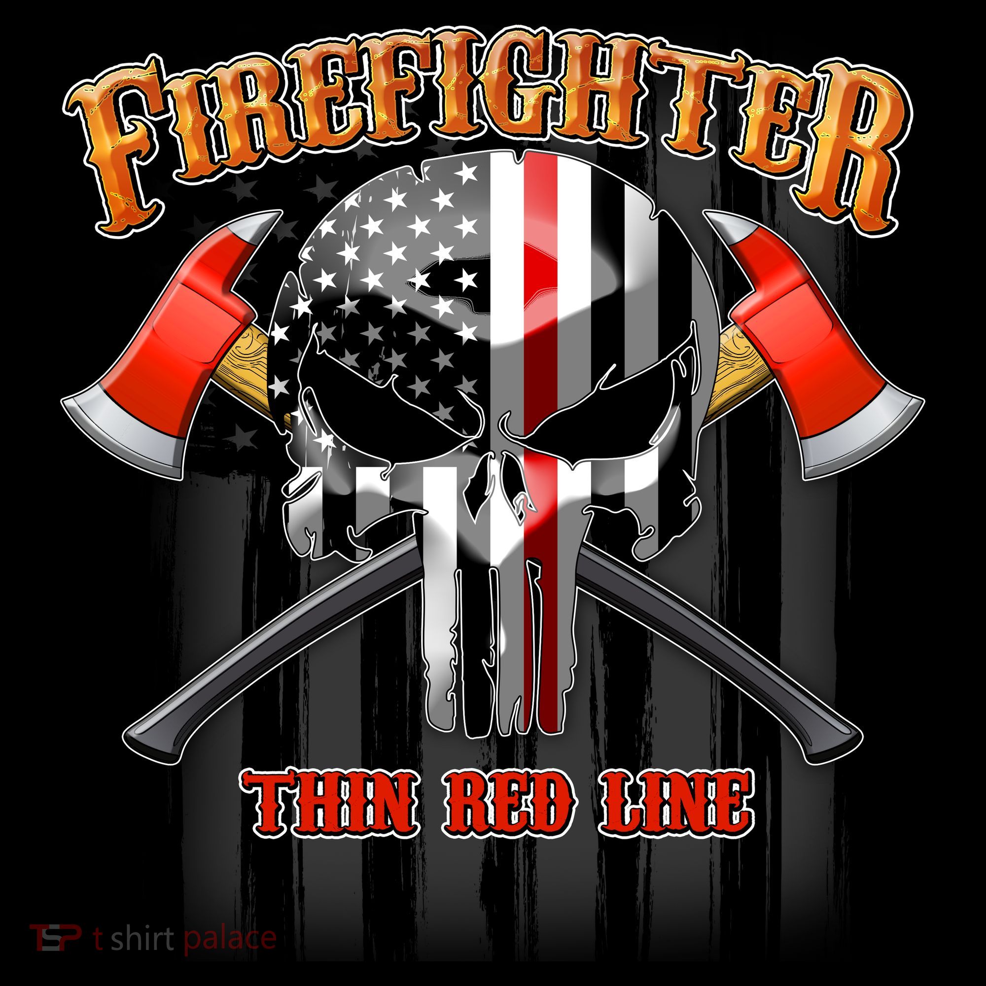 Firefighter Thin Red Line Flag Skull Coffee Mug