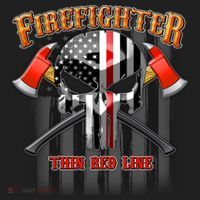Firefighter Thin Red Line Flag Skull Tumbler thumb 3