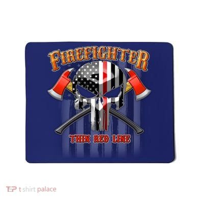 Firefighter Thin Red Line Flag Skull Mousepad