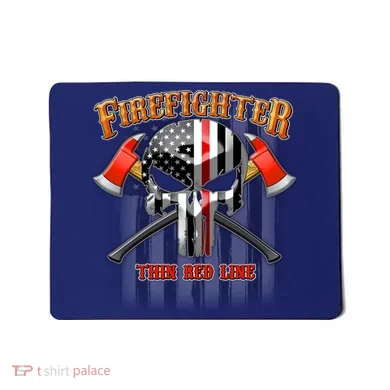 Firefighter Thin Red Line Flag Skull Mousepad