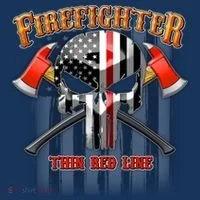 Firefighter Thin Red Line Flag Skull Mousepad thumb 1