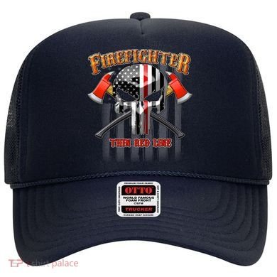 Firefighter Thin Red Line Flag Skull Hat