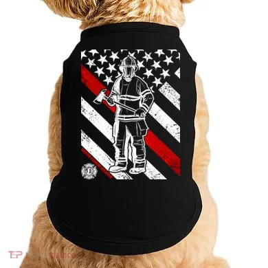 Firefighter Thin Red Line Serve Honor Rescue Doggie Tank