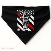 Firefighter Thin Red Line Serve Honor Rescue USA-Made Doggie Bandana thumb 0