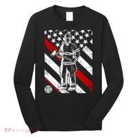Firefighter Thin Red Line Serve Honor Rescue Long Sleeve Shirt thumb 0