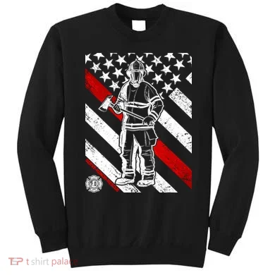 Firefighter Thin Red Line Serve Honor Rescue Sweatshirt