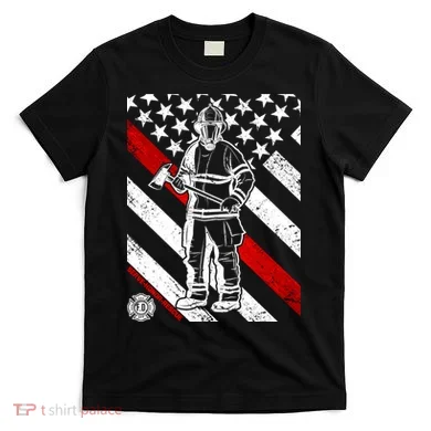 Firefighter Thin Red Line Serve Honor Rescue T-Shirt