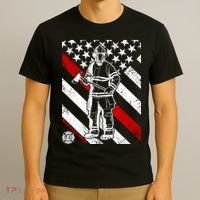 Firefighter Thin Red Line Serve Honor Rescue T-Shirt thumb 3