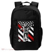 Firefighter Thin Red Line Serve Honor Rescue Backpack thumb 0