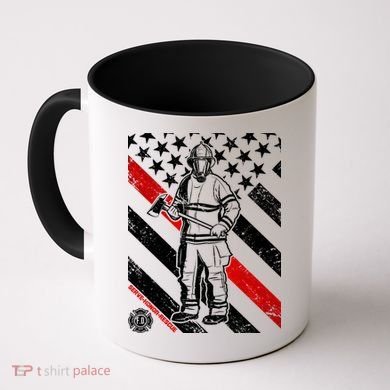 Firefighter Thin Red Line Serve Honor Rescue Coffee Mug