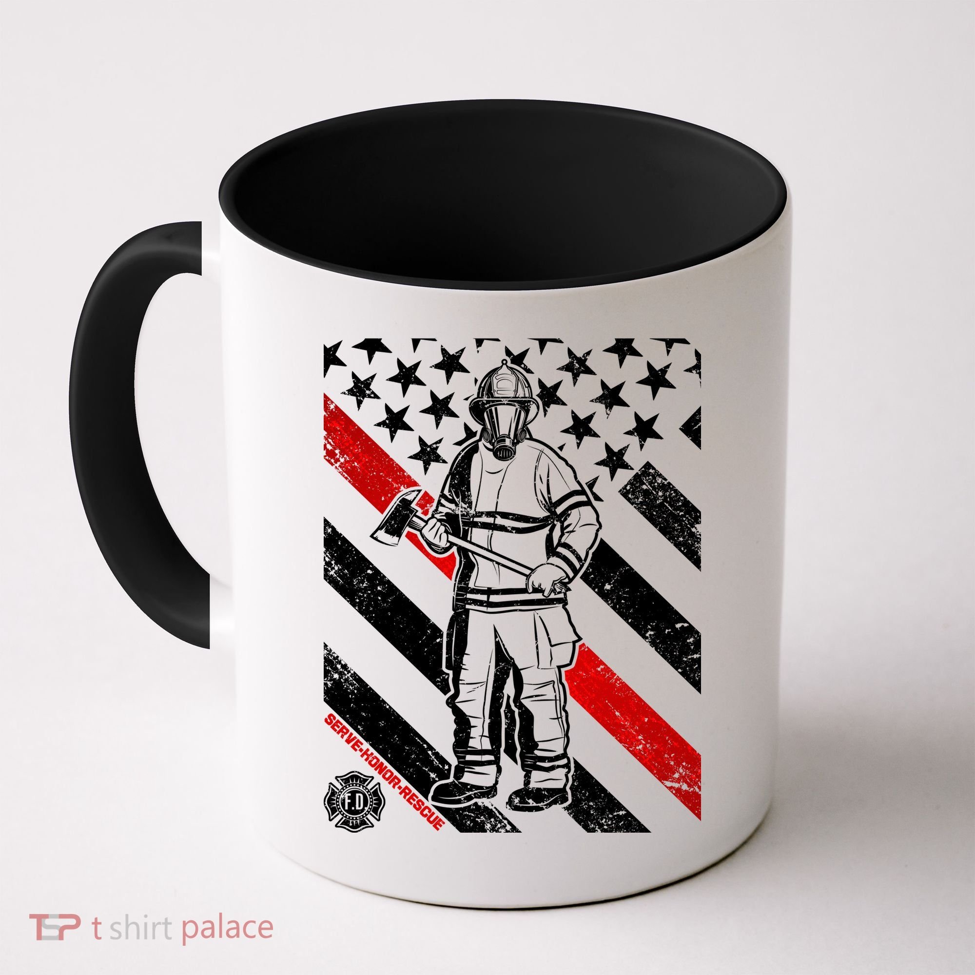 Firefighter Thin Red Line Serve Honor Rescue Coffee Mug