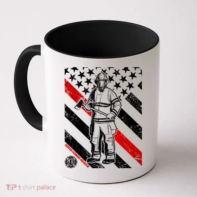 Firefighter Thin Red Line Serve Honor Rescue Coffee Mug