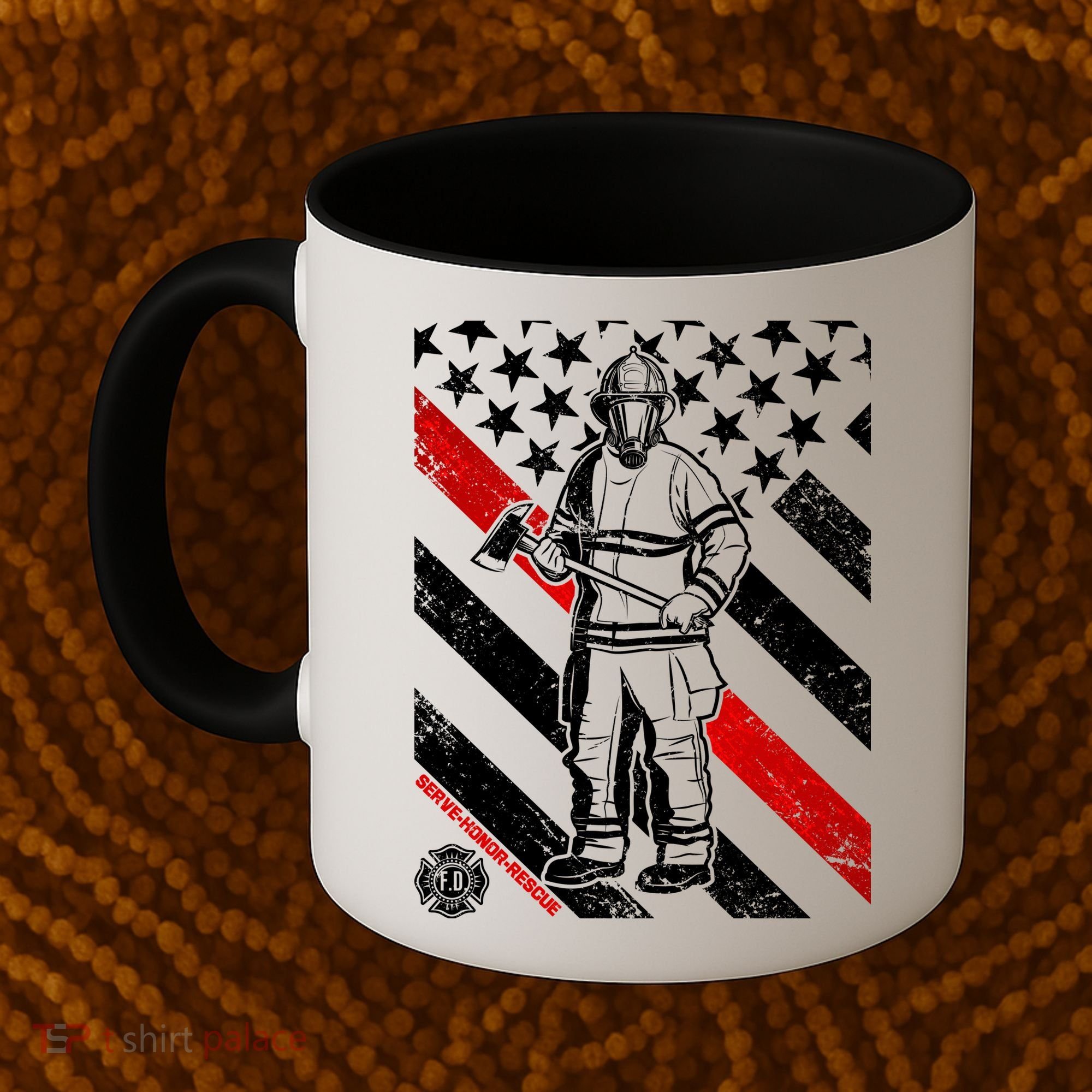 Firefighter Thin Red Line Serve Honor Rescue Coffee Mug