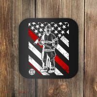 Firefighter Thin Red Line Serve Honor Rescue Coaster thumb 0