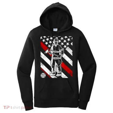 Firefighter Thin Red Line Serve Honor Rescue Women's Hoodie